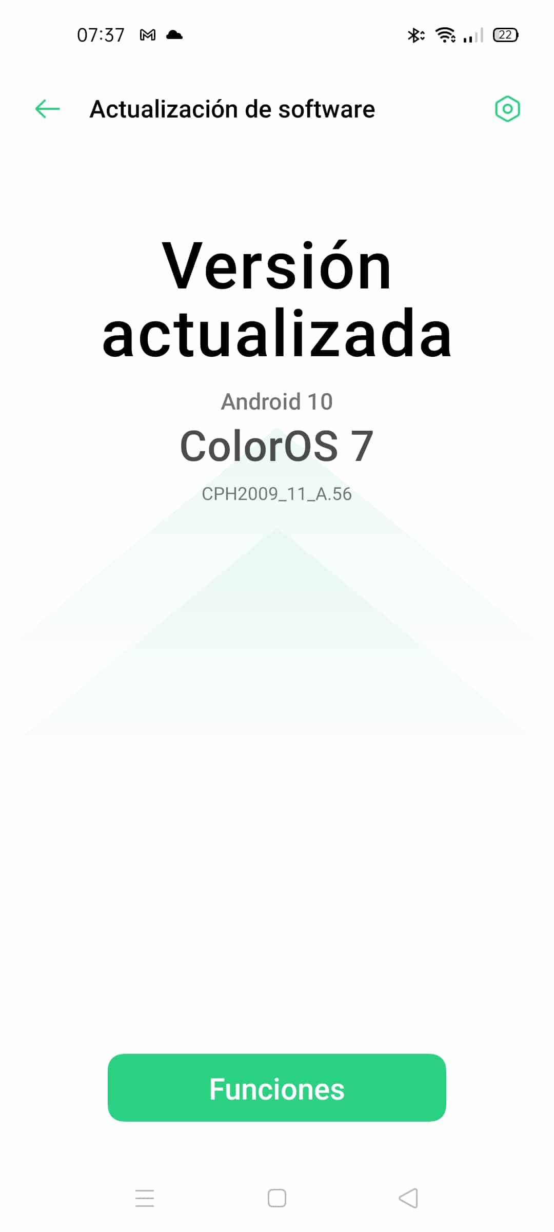 Fallo última actualización ColorOS 7